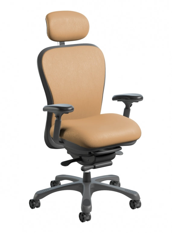 Office mid back task chair fully leather with headrest Nightingale CXO 6200D-L