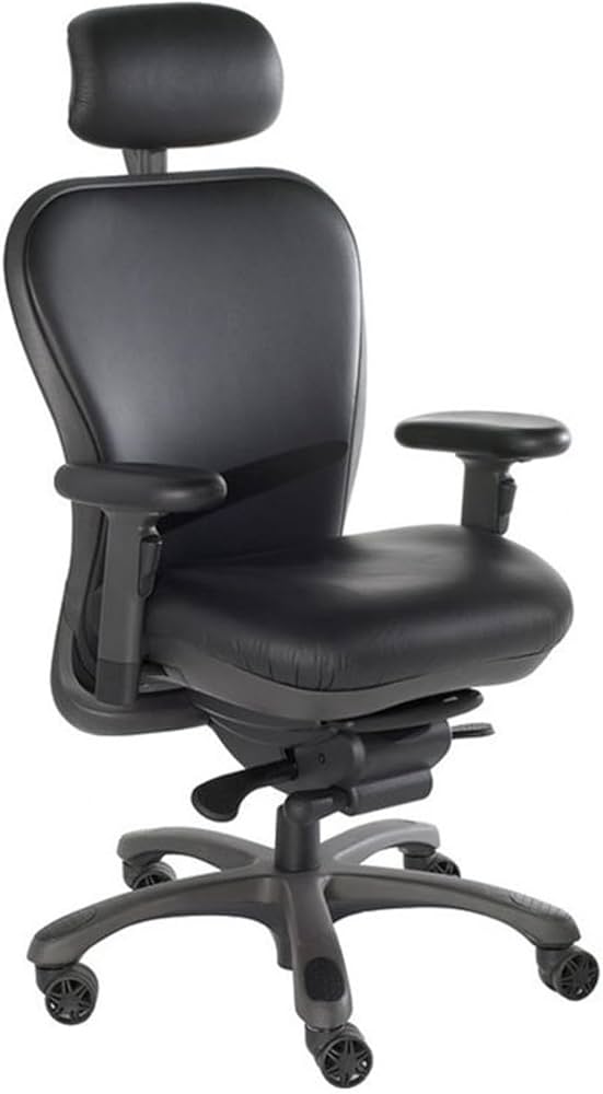 Office mid back task chair fully leather with headrest Nightingale CXO 6200D-L