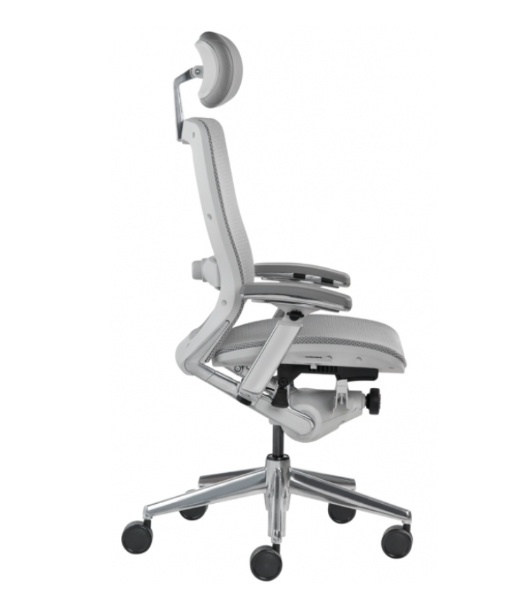 Office mid back task chair white all back mesh with headrest Nightingale IC2 7300DWH