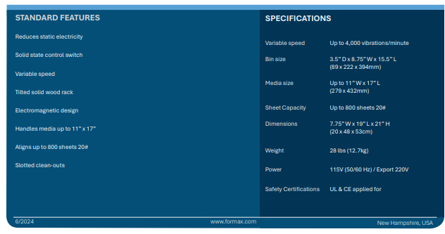 Single-Bin Paper Jogger Machine Formax FD402P1