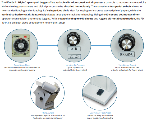 High-Capacity Air Jogger Formax FD404A1
