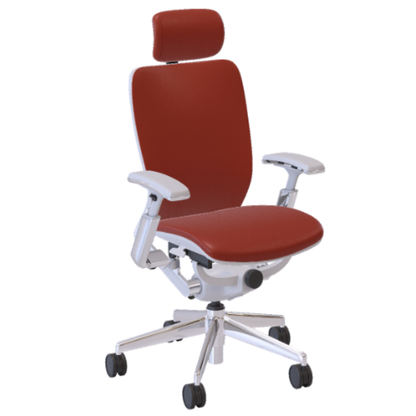 Ergonomic Mid Back Fully White Leather upholstered Chair with Headrest Nightingale 7300D-L-WH