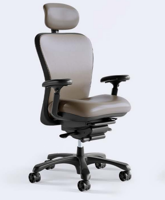 Office mid back task chair fully leather with headrest Nightingale CXO 6200D-L