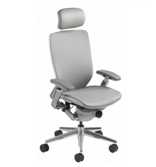 Office mid back task chair white all back mesh with headrest Nightingale IC2 7300DWH