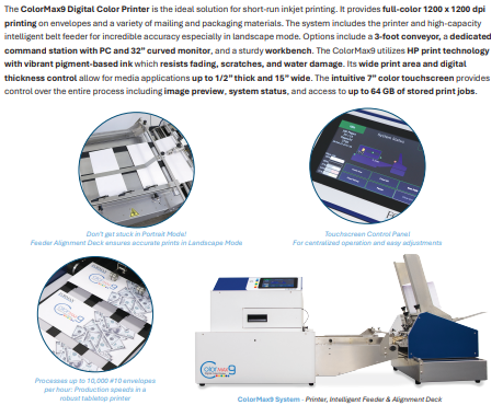 Digital Color Printer ColorMax9