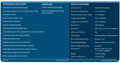 Manual Paper Cutter Formax Cut-True 16M