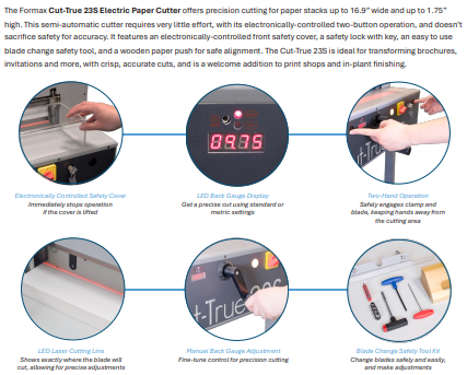 Semi-Automatic Guillotine Cutter Cut-True 23S