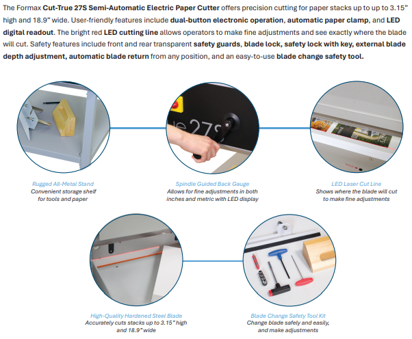 Semi-Automatic Guillotine Cutter Cut-True 27S