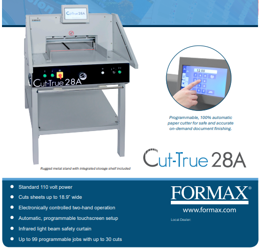 Programmable Automatic Guillotine Cutter Cut-True 28A