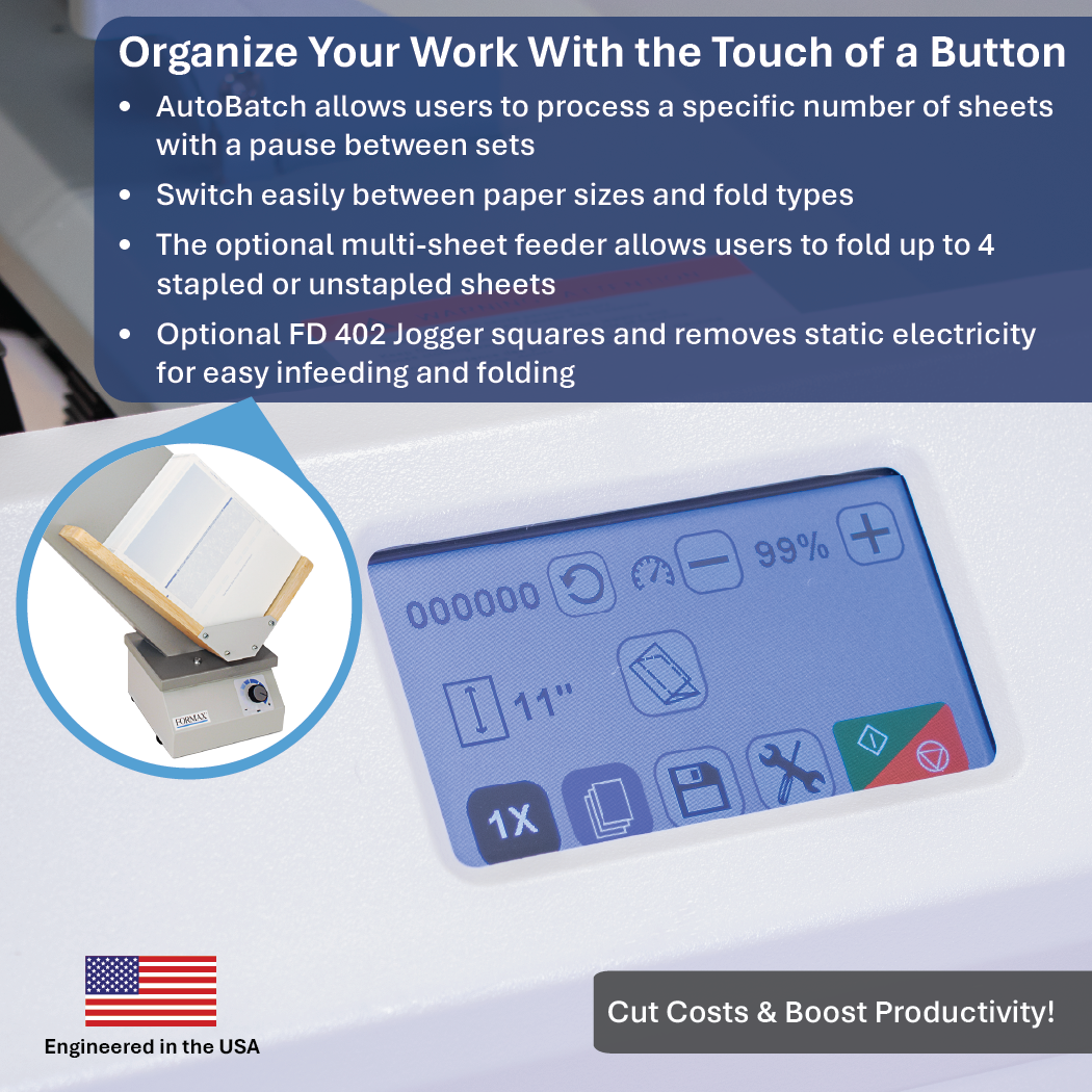 Fully-Automatic Touchscreen Document Folder Formax FD 38Xi