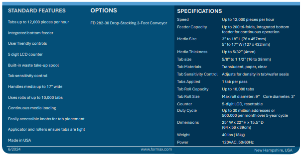 Single-Head Tabbing System Formax FD262