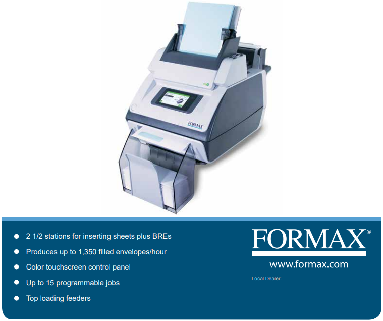Paper Folder Mailing Inserter Formax FD6104