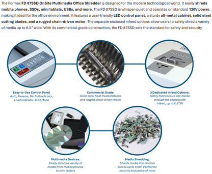 OnSite FD 87SSD Multimedia Office Shredder