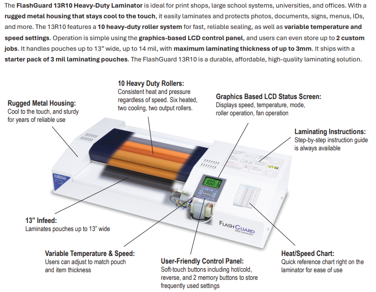 FlashGuard 13R10 Heavy-Duty Laminator